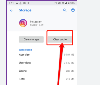 Instagram Clear Cache